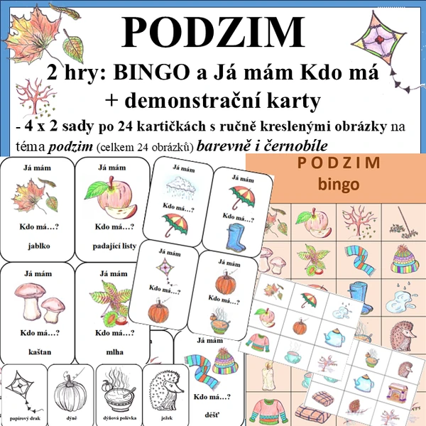 PODZIM soubor 2 her a demonstrační karty