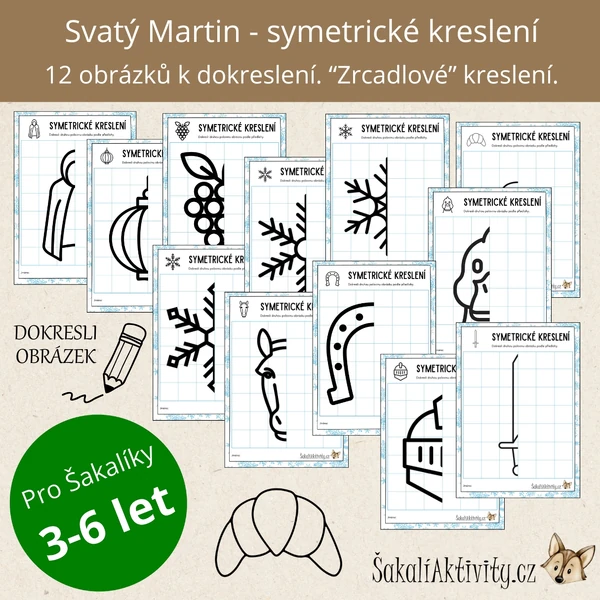  Symetrické obrázky/kreslení - SVATÝ MARTIN 