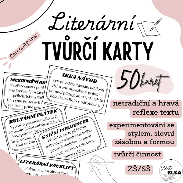 Literární tvůrčí karty (reflexe čteného textu)