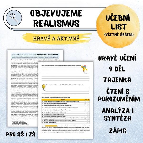 REALISMUS AKTIVNĚ - hravý učební list a zápis v jednom