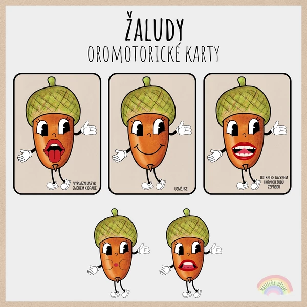 🍂Žaludy, oromotorické karty🍂