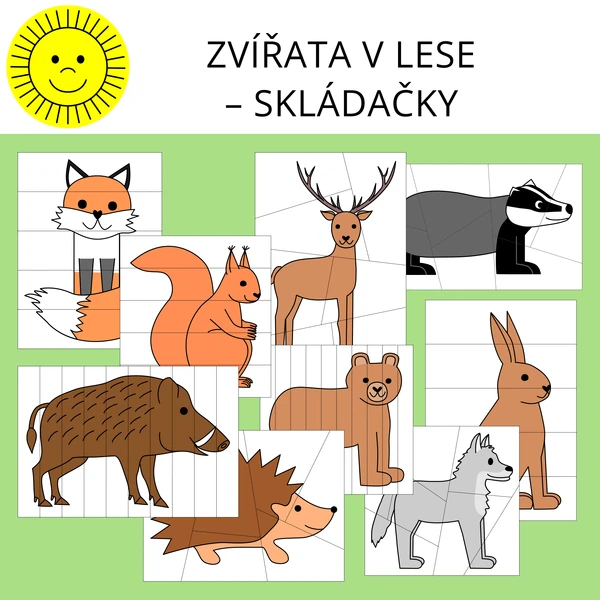 ZVÍŘATA V LESE - SKLÁDAČKY