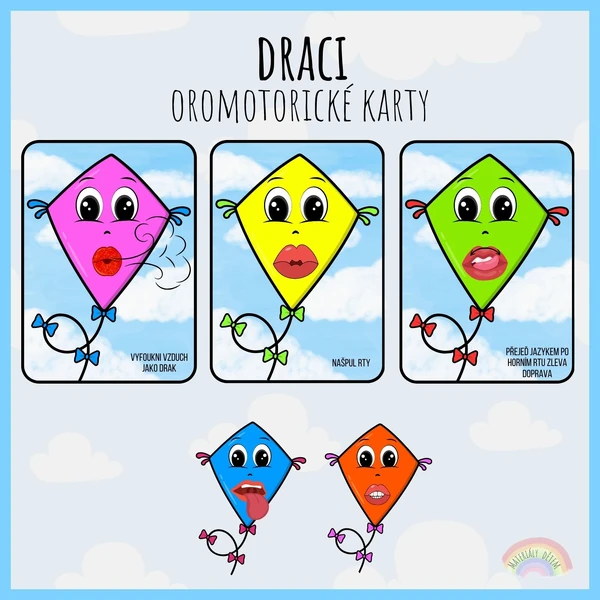 🪁Draci, oromotorické karty🪁