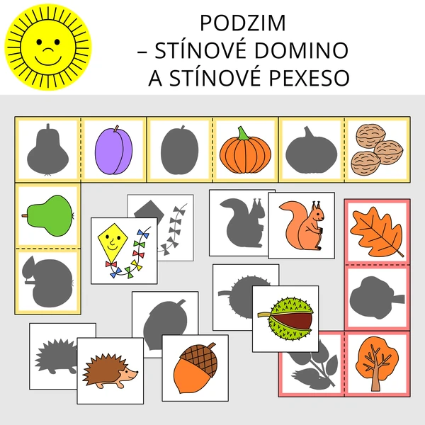 PODZIM - STÍNOVÉ DOMINO A STÍNOVÉ PEXESO