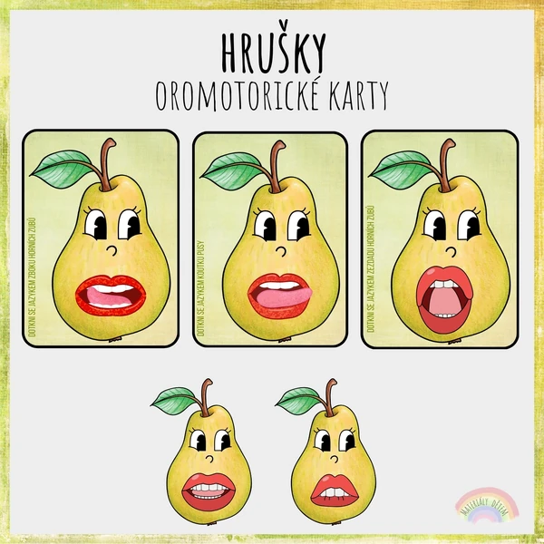🍐Hrušky, oromotorické karty🍐