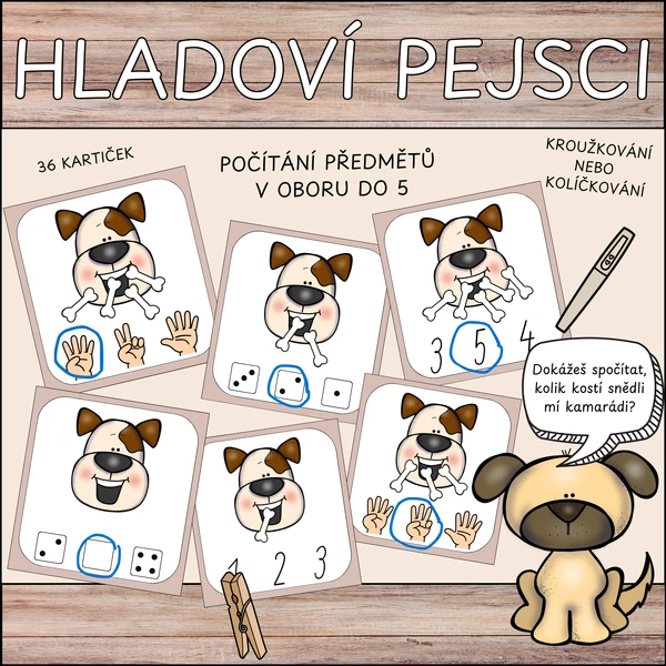 Hladoví pejsci - počty do 5