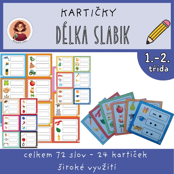 Délka slabik - kartičky