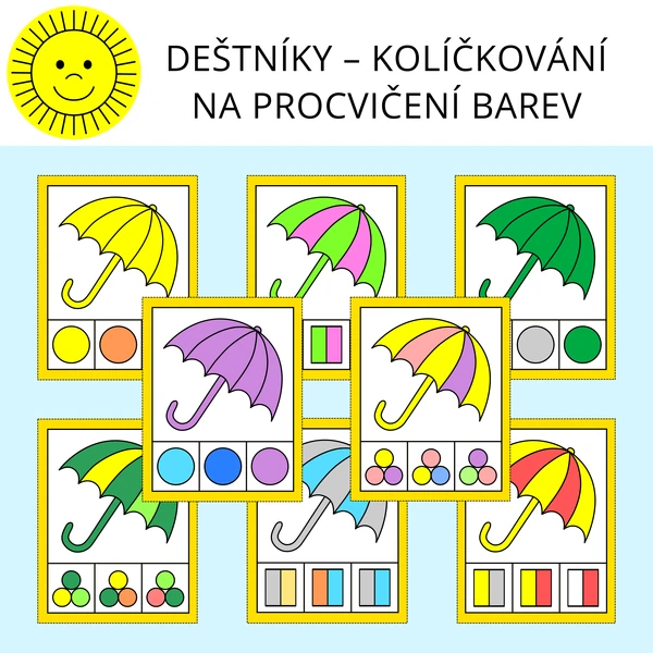 DEŠTNÍKY - KOLÍČKOVÁNÍ NA PROCVIČENÍ BAREV