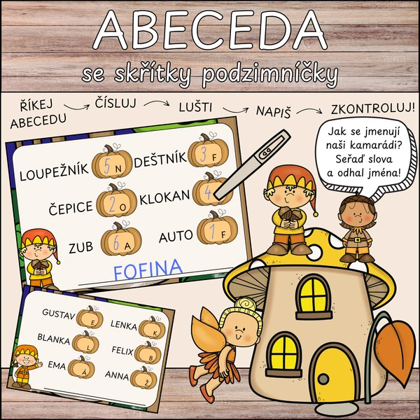 Skřítci podzimníčci - řazení slov dle abecedy