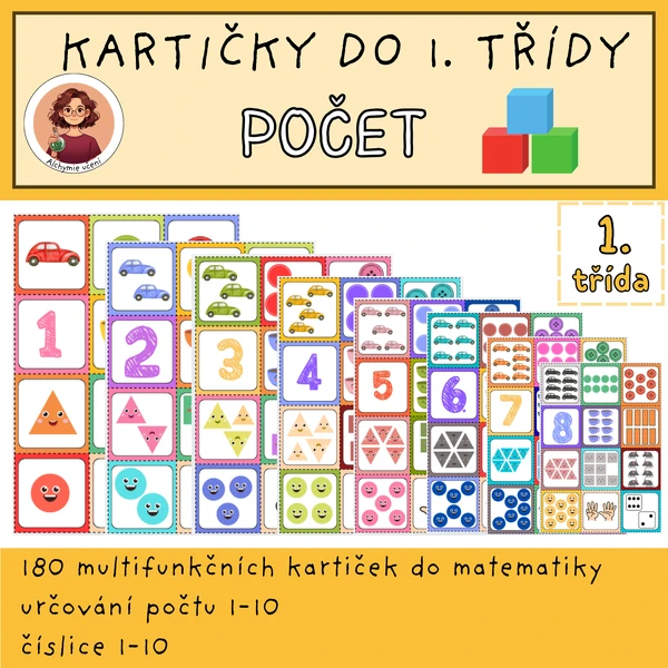 Kartičky do 1. třídy - počet