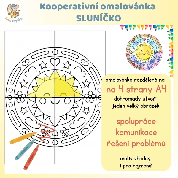 Kooperativní omalovánka SLUNÍČKO