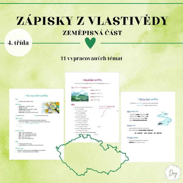 Zápisky vlastivěda (zeměpisná část) 4.ročník