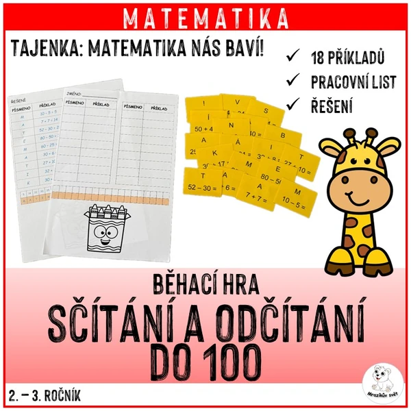 Sčítání a odčítání do 100 (běhací hra)
