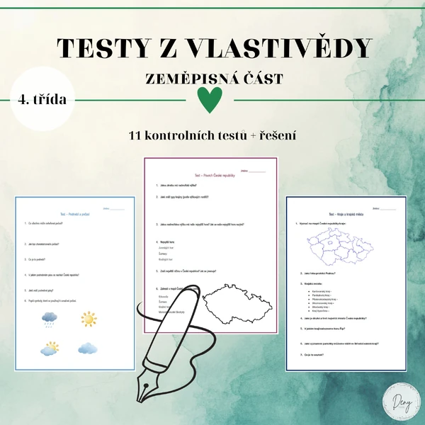 Testy vlastivěda (zeměpisná část) 4.ročník + řešení