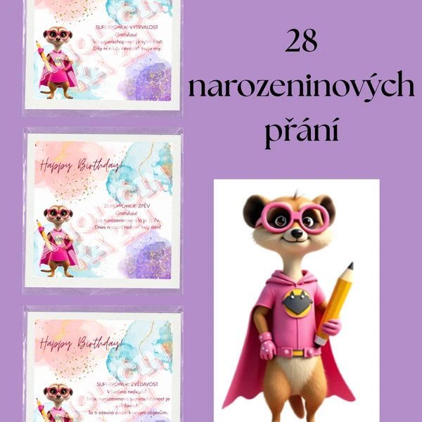 Sada 28 originálních narozeninových přání pro žáky 1. stupně ZŠ