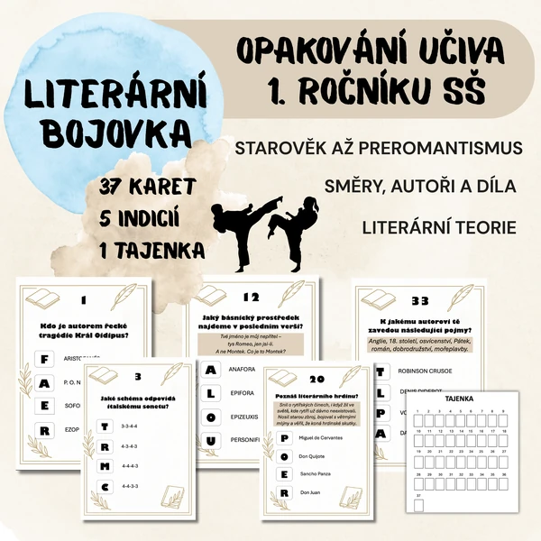 LITERÁRNÍ BOJOVKA: OPAKOVÁNÍ UČIVA 1. ROČNÍKU SŠ