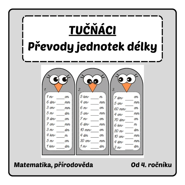 Převody jednotek délky - Tučňáci