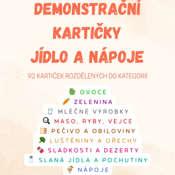 Demonstrační kartičky - jídlo a nápoje