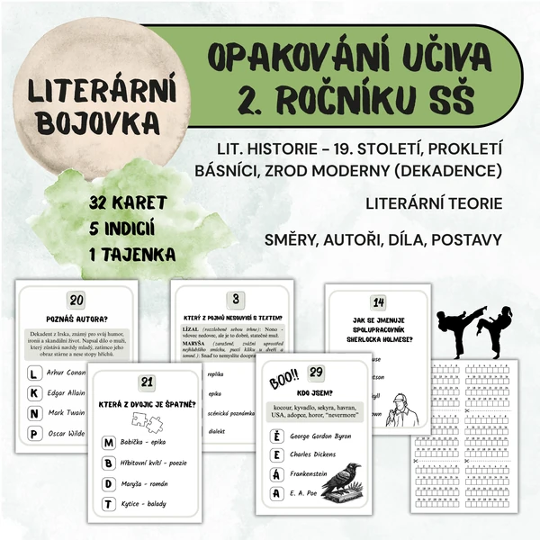 LITERÁRNÍ BOJOVKA 2: OPAKOVÁNÍ UČIVA 2. ROČNÍKU SŠ