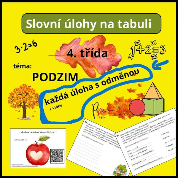 SLOVNÍ ÚLOHY - PODZIM - ORIGINÁLNÍ S VIDEY - příprava bez tisku