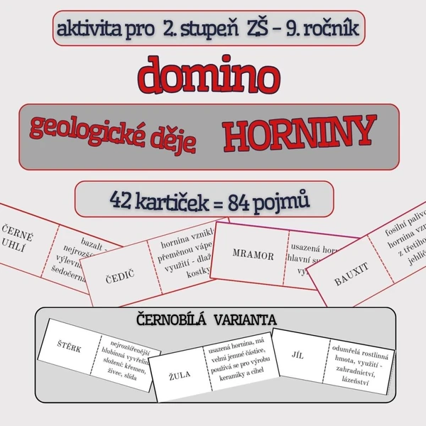 Domino - HORNINY, GEOLOGICKÉ DĚJE - barevná i černobílá verze