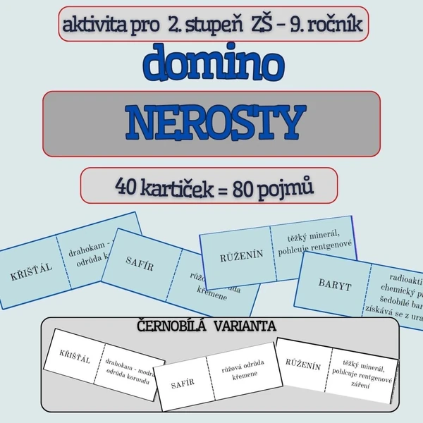 Domino NEROSTY - barevná i černobílá verze