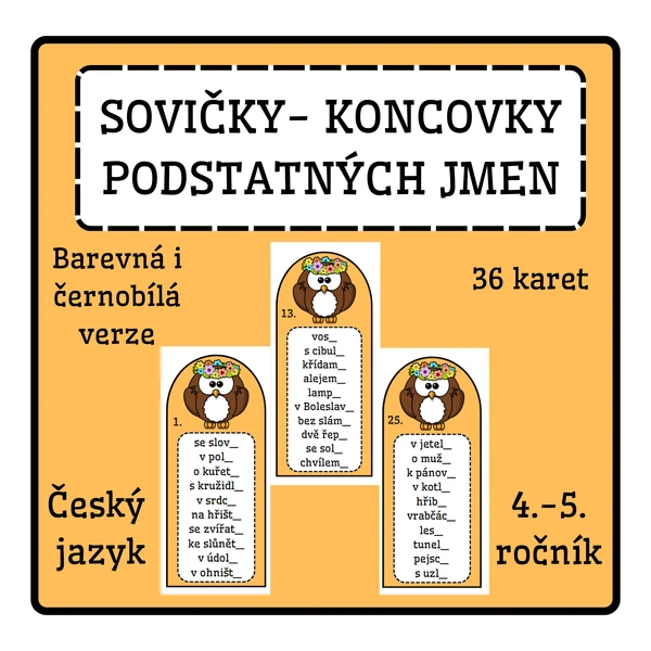 SOVIČKY - Koncovky podstatných jmen