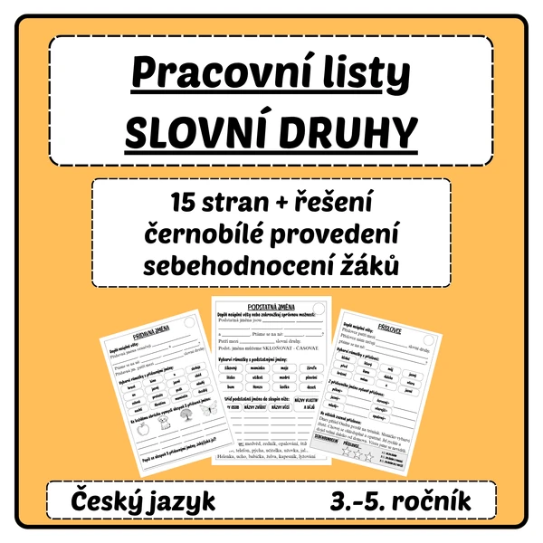 Pracovní listy - SLOVNÍ DRUHY