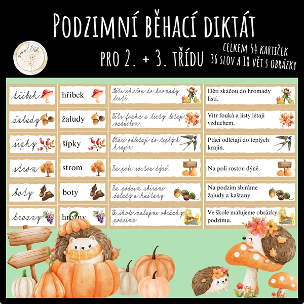 Podzimní běhací diktát pro 2. + 3. třídu