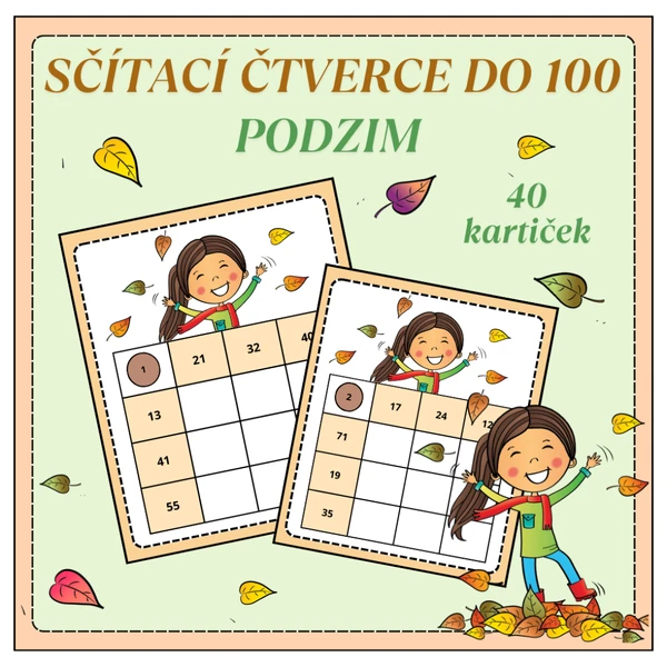 Sčítací čtverce do 100 - PODZIM