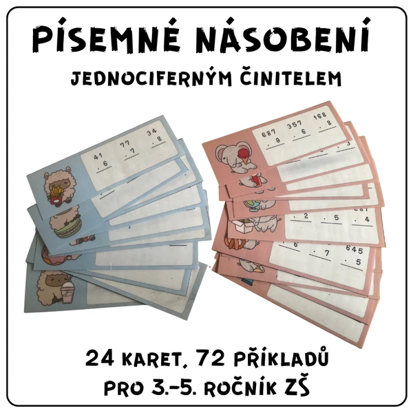 Písemné násobení jednociferným činitelem