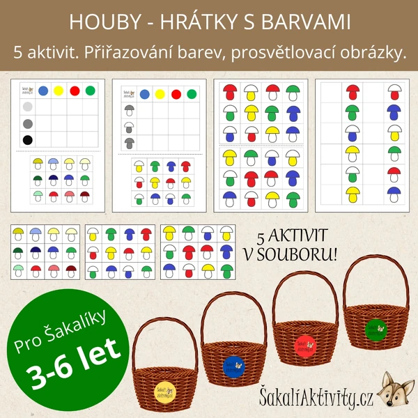 Sada aktivit HOUBY - hrátky s barvami