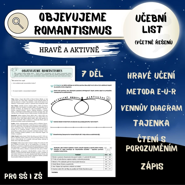 ROMANTISMUS AKTIVNĚ - hravý učební list a zápis v jednom