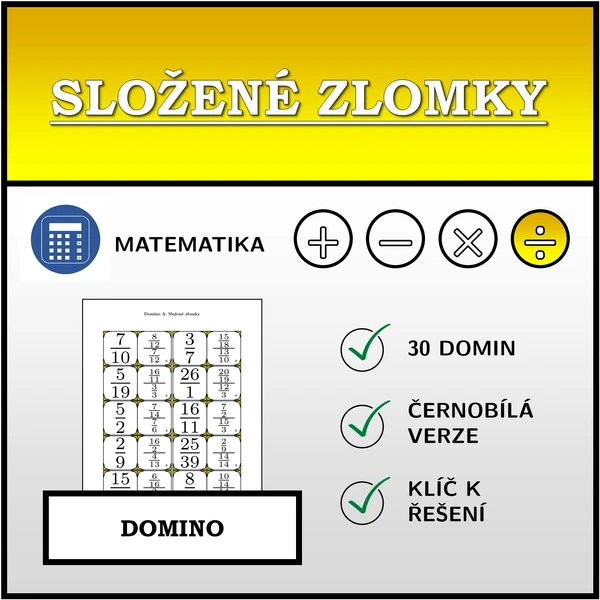 Domino - Složené zlomky | matematika