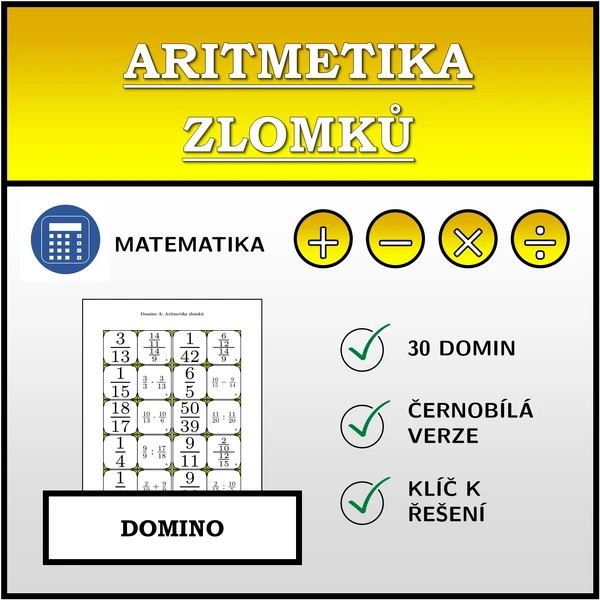 Domino - Aritmetika zlomků | matematika
