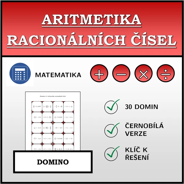 Domino - Aritmetika racionálních čísel | matematika