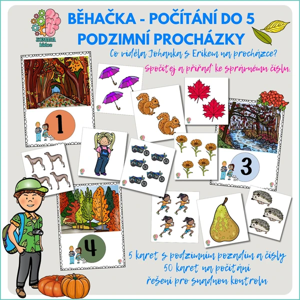 Běhačka Podzimní procházka - počítání do 5