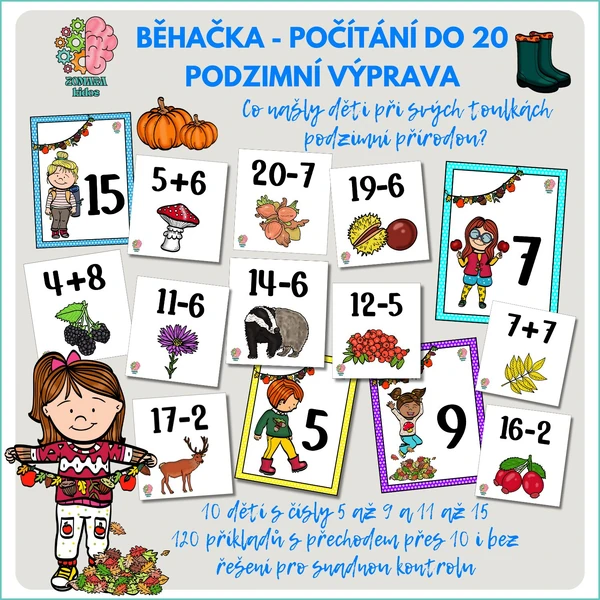 Běhačka Podzimní výprava - počítání do 20 s přechodem přes desítku 