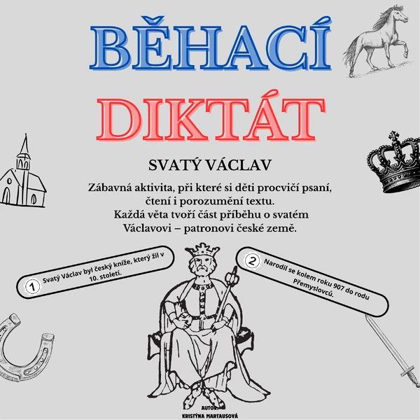Svatý Václav - běhací diktát s úkoly