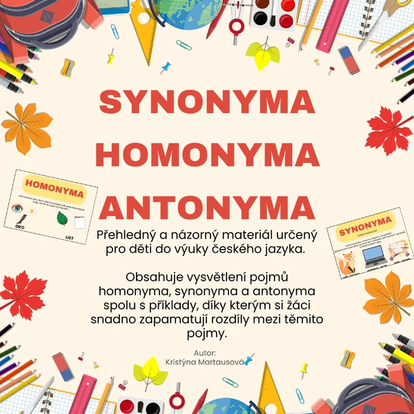 Synonyma, homonyma, antonyma - Přehled a příklady