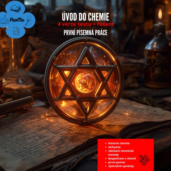 CHEMIE: Úvod do chemie, první písemná práce (4 varianty testu)