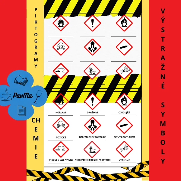 CHEMIE: Výstražné symboly GHS (piktogramy)