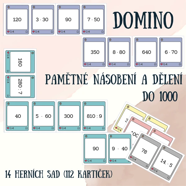 Domino - pamětné násobení a dělení do 1000