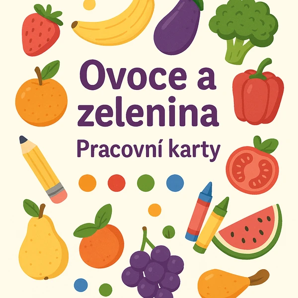 Ovoce a zelenina - pracovní karty - využití v deskách s posuvnými knoflíky