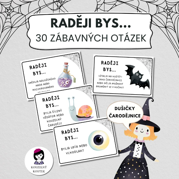 Konverzační karty - Raději bys - Pálení čarodějnic / Dušičky / Halloween