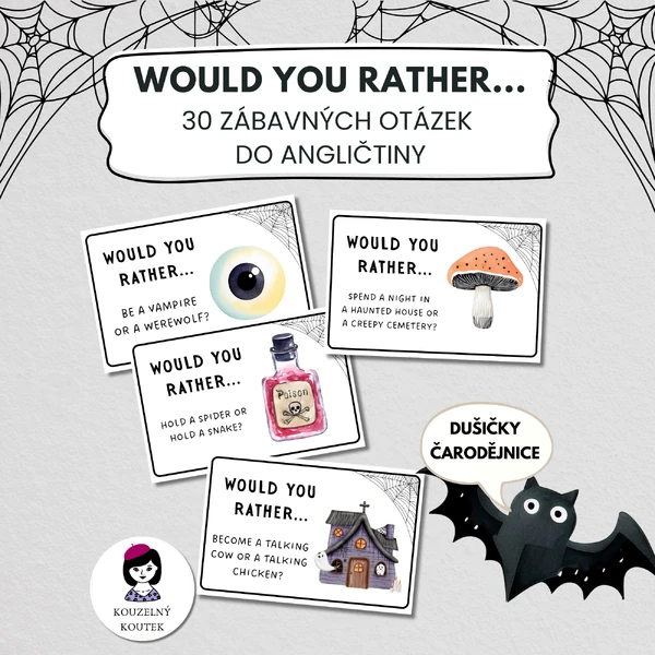 Conversation cards - Would you rather - Pálení čarodějnic / Dušičky / Halloween