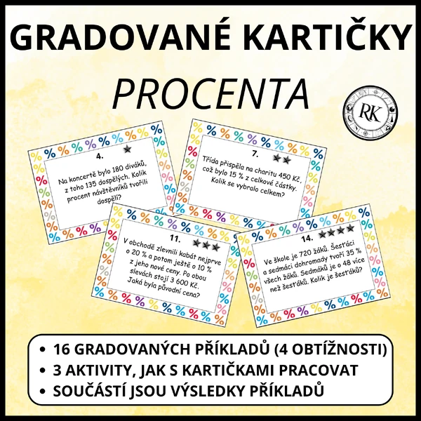 Procenta - Gradované kartičky