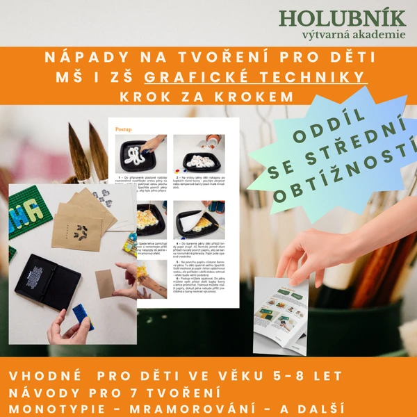 Nápady na tvoření s dětmi- grafické techniky- se střední obtížností 