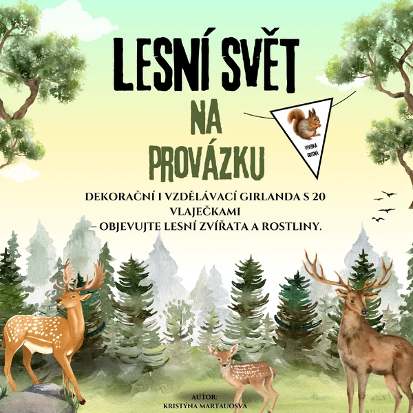 Lesní svět na provázku - 20 dekoračních vlaječek