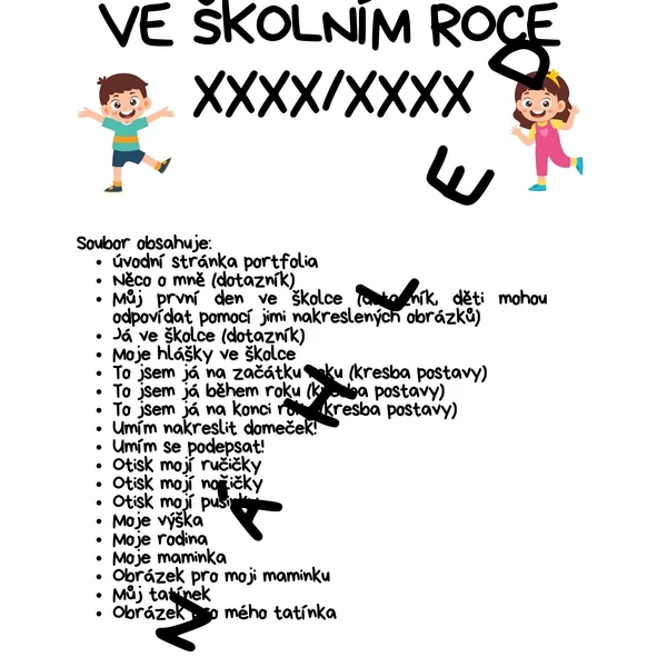 Portfolio - Já ve školním roce xxxx/xxxx 